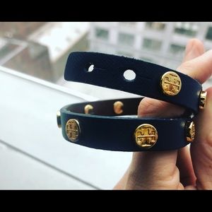 Tory Burch navy wrap bracelet